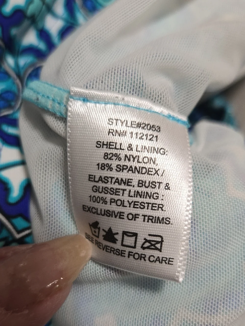 Spanx Love Your Assets Halter Blue Patterned One-Piece Swimsuit Size XL